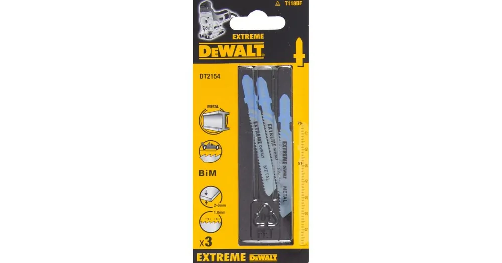Sichere Zahlung DeWALT Bimetall-Sägeblatt EXTREME 76 mm, Metalle ab 6 mm, Stahl 3 - 5 mm (3 Stück) DT2154