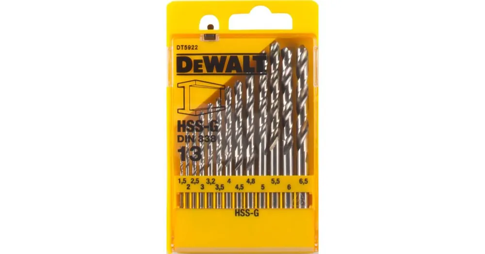 DeWALT HSS-G Bohrersatz, für Metall (13 Stück) DT5922 Preiswert