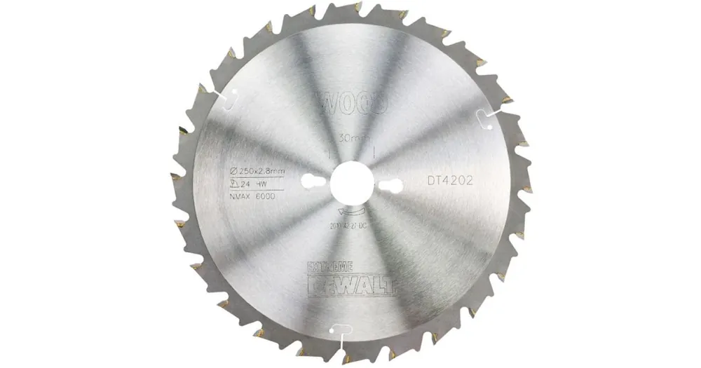 DeWALT Radialarmsägeblatt, FT/DL 10°, 250 x 30 mm, 24 Zähne DT4202 Direktkauf