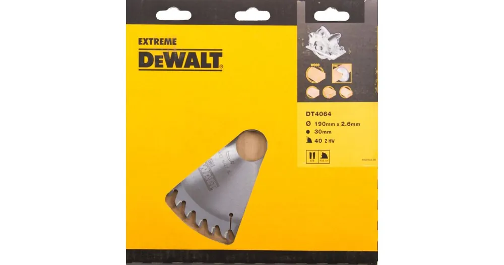 DeWALT ATB 10° Sägeblatt zum Schneiden von Holz, 190 x 30 mm, 28 Zähne DT4033 Geprüft