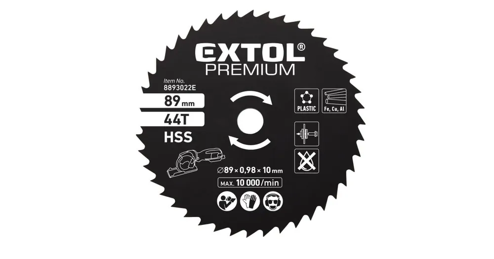 EXTOL PREMIUM HSS-Sägeblatt, ∅89x1x10mm, 44 Zähne Versand Am Gleichen Tag