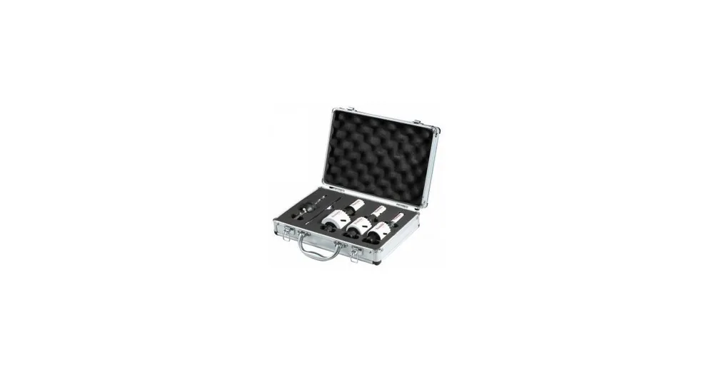Echt MAKITA BiM Ezychange 2 Lochset im Aluminiumkoffer: 20, 25, 32, 40, 51, 65 + Ezychange 2 Adapter + Zentrierbohrer E-12326