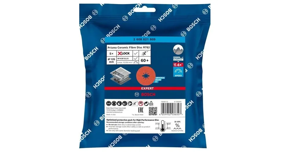 Sale BOSCH EXPERT PRISMA X-LOCK Fiberscheibe R782,125,P60,5St 2608621809