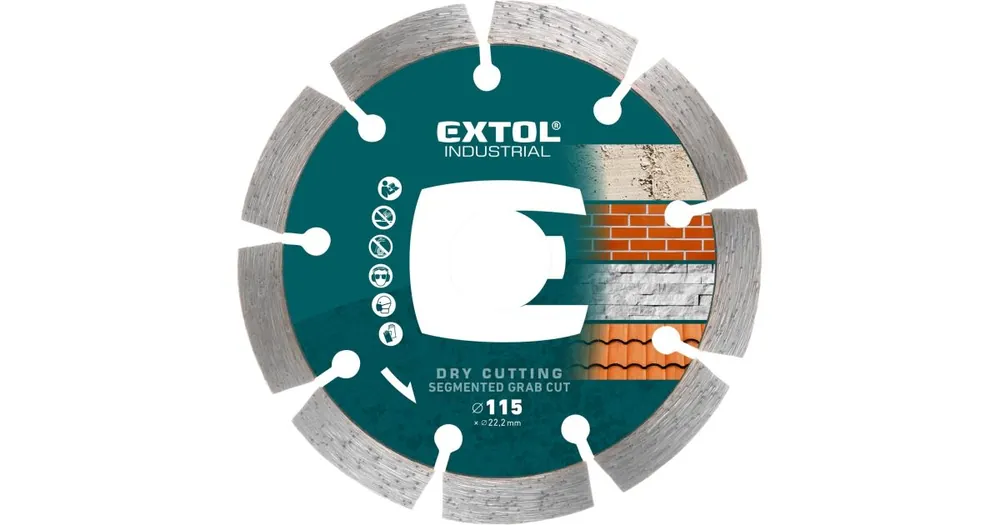 EXTOL INDUSTRIAL Diamantsegment-Trennscheibe Grab Cut, Trockentrennung, O 115x22,2x2mm 8703031 Neu Im Sortiment