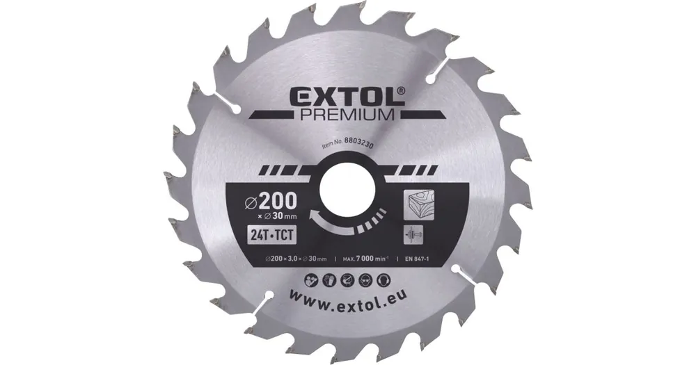 Beliebt EXTOL PREMIUM Sägeblatt mit SK-Klingen, O 200x3,0x30mm, 24T 8803230
