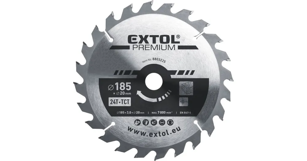 Must-Have EXTOL PREMIUM Sägeblatt mit SK-Klingen, O 185x3,0x20mm, 24T 8803225