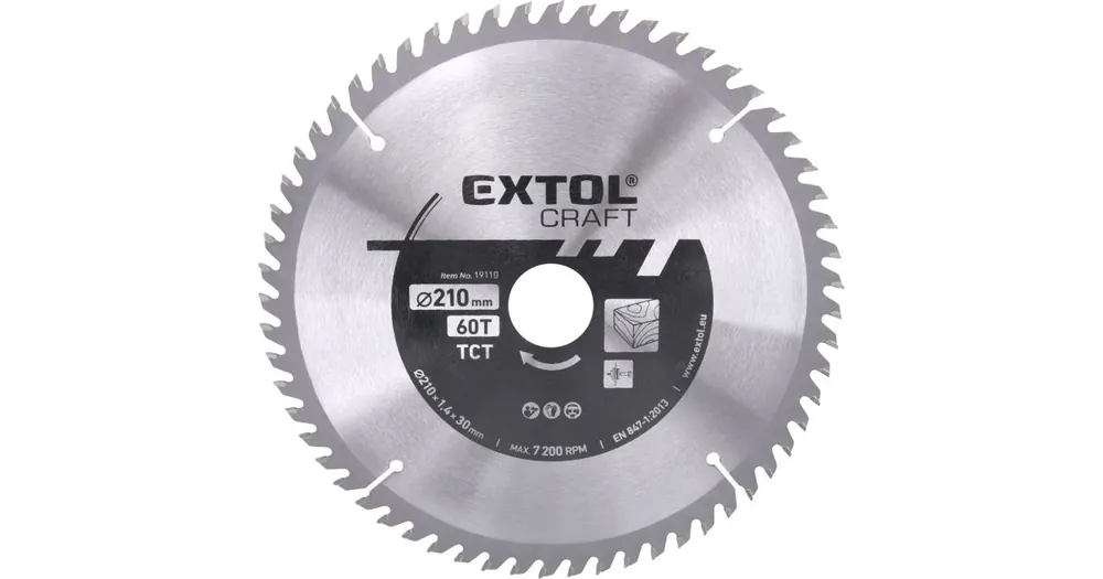 EXTOL CRAFT Sägeblatt mit SK-Blättern, O 210x2,4x30mm, 60T 19110 Ausverkauf
