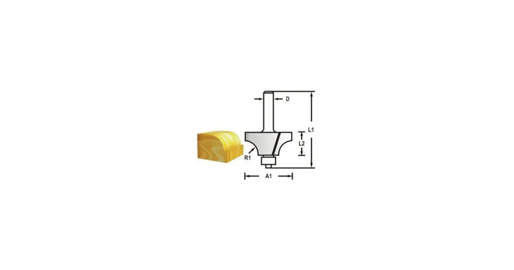 Super-Preis MAKITA Abrundfräser mit Lagerschaft 6 mm, 28,6x14,5x57 mm R 7,9 mm D-48321