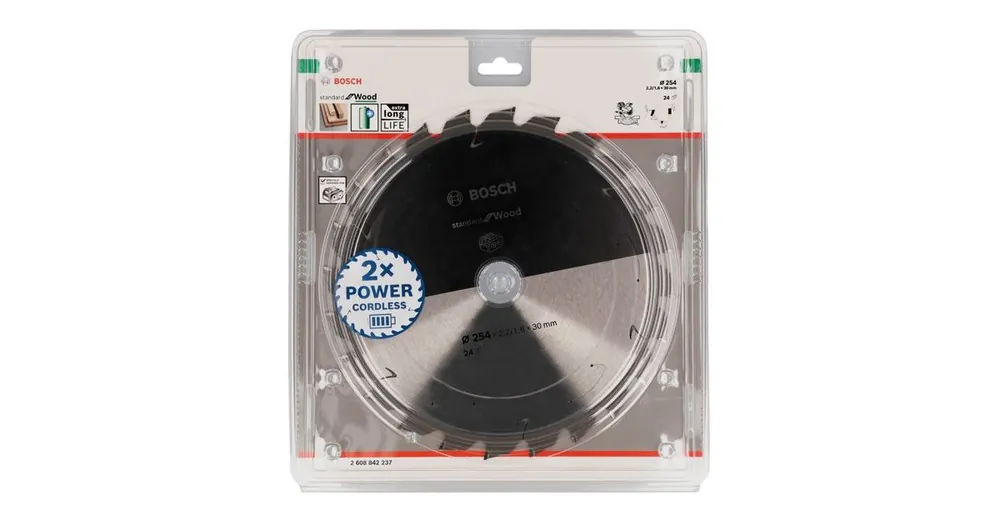 BOSCH Akku-Sägeblatt Standard für Holz 254x2,2/1,6x30x24T 2608842237 Direktkauf