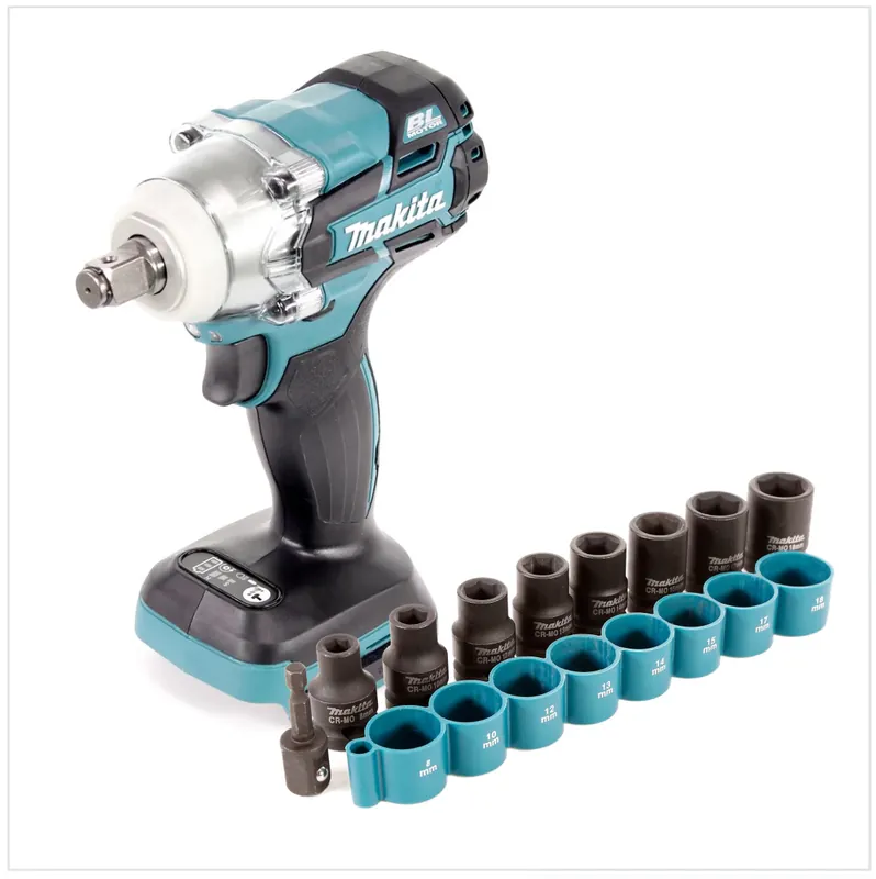 Makita DTW 285 Z Akku Schlagschrauber 18V 280Nm 1/2" Brushless Solo + Steckschlüssel-Set - ohne Akku, ohne Ladegerät Schneller Versand