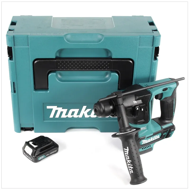 Makita HR 166 DY1J 10,8 V SDS-Plus Brushless Akku Bohrhammer + 1 x 1,5 Ah Akku im Makpac Markenprodukt
