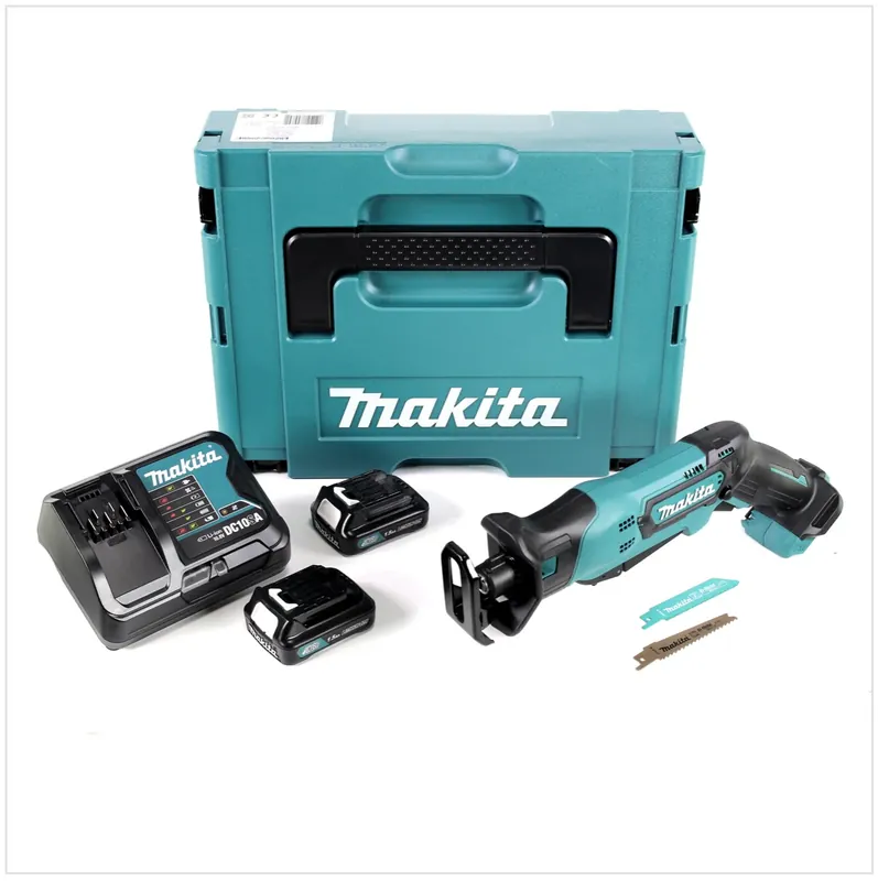 Knallerangebot Makita JR 103 DRYJ 10,8 V Akku Säbel Reciprosäge + 2 x 1,5 Ah Akku + Ladegerät im Makpac 1 Systemkoffer