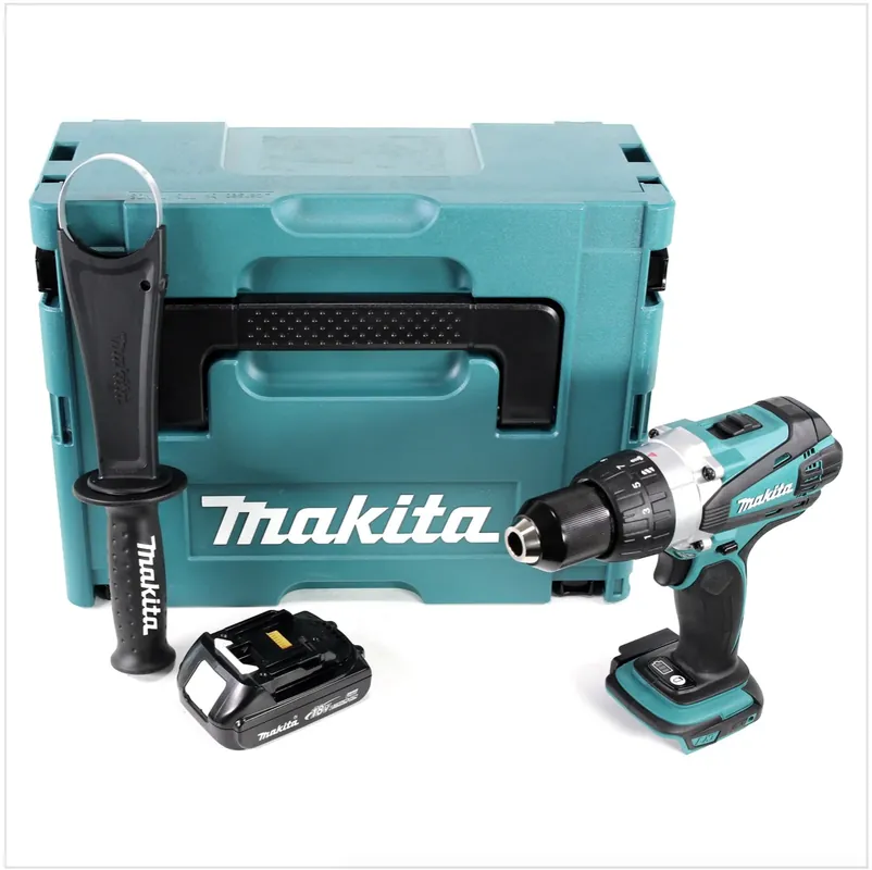 Wochenendangebot Makita DDF 458 Y1J 18V Akku Bohrschrauber 91 Nm im Makpac mit 1x BL1815N 1,5 Ah Akku
