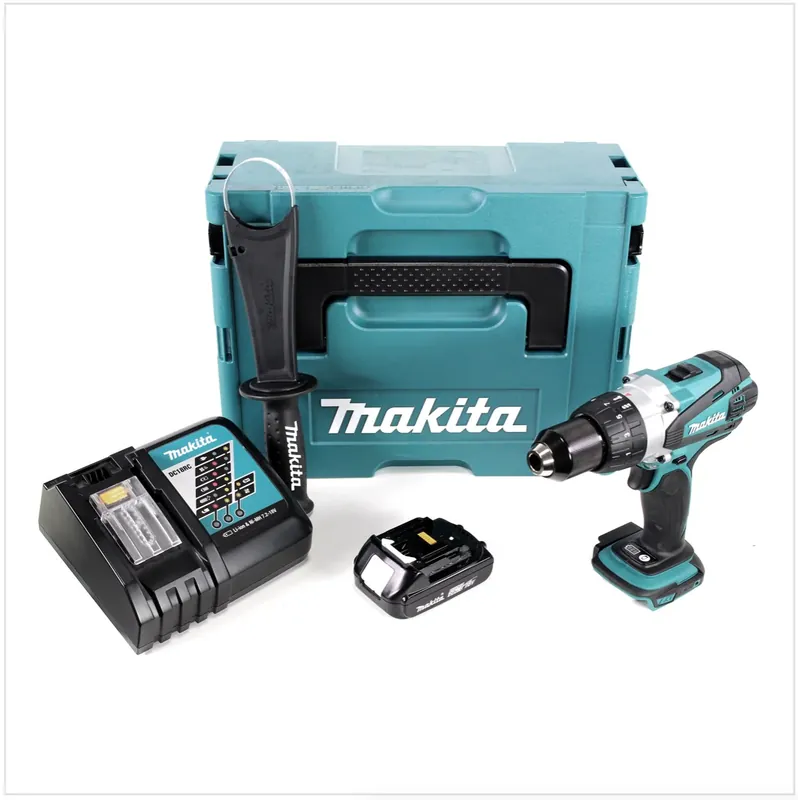 Makita DDF 458 RA1J Akku Bohrschrauber 18 V 91 Nm + 1x Akku 2,0 Ah + Ladegerät + Makpac Neue Ware