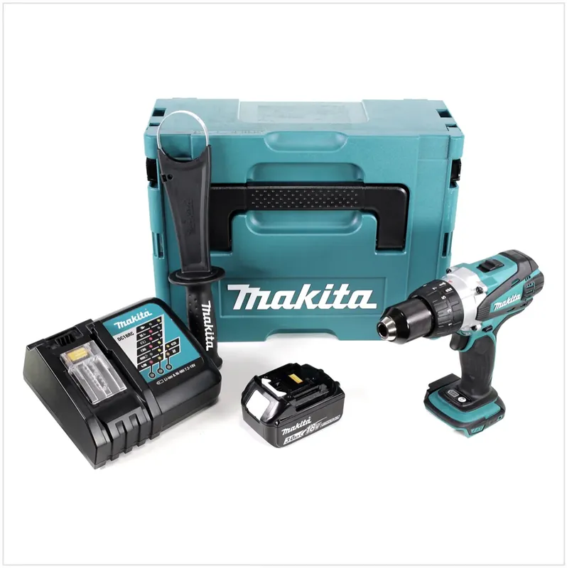 Makita DDF 458 RF1J 18V Akku Bohrschrauber 91 Nm im Makpac mit 1x 3,0 Ah Akku und Ladegerät Geprüft