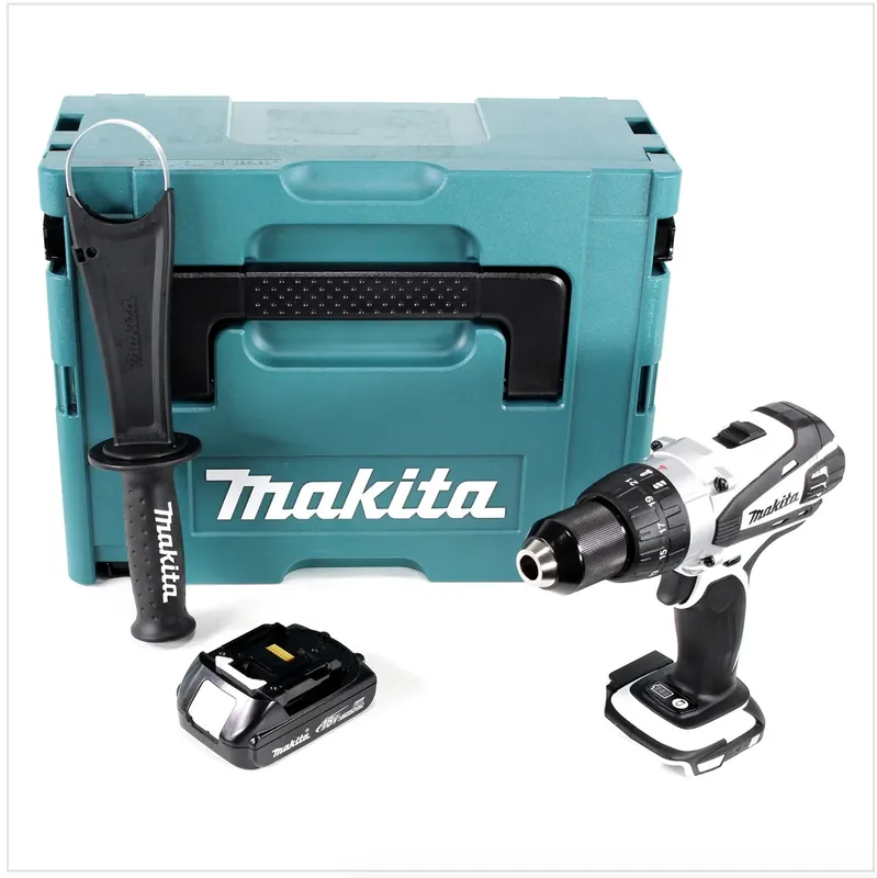 Must-Have Makita DDF 458 W Y1J 18V Akku Bohrschrauber 91 Nm in weiß im Makpac mit 1x BL1815N 1,5 Ah Akku