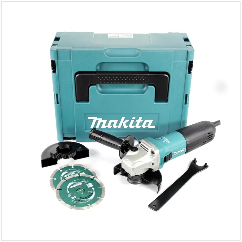 Neuheit Makita GA 5040 RKDJ 125 mm Winkelschleifer 1100 Watt im Makpac mit 2x Diamantscheiben
