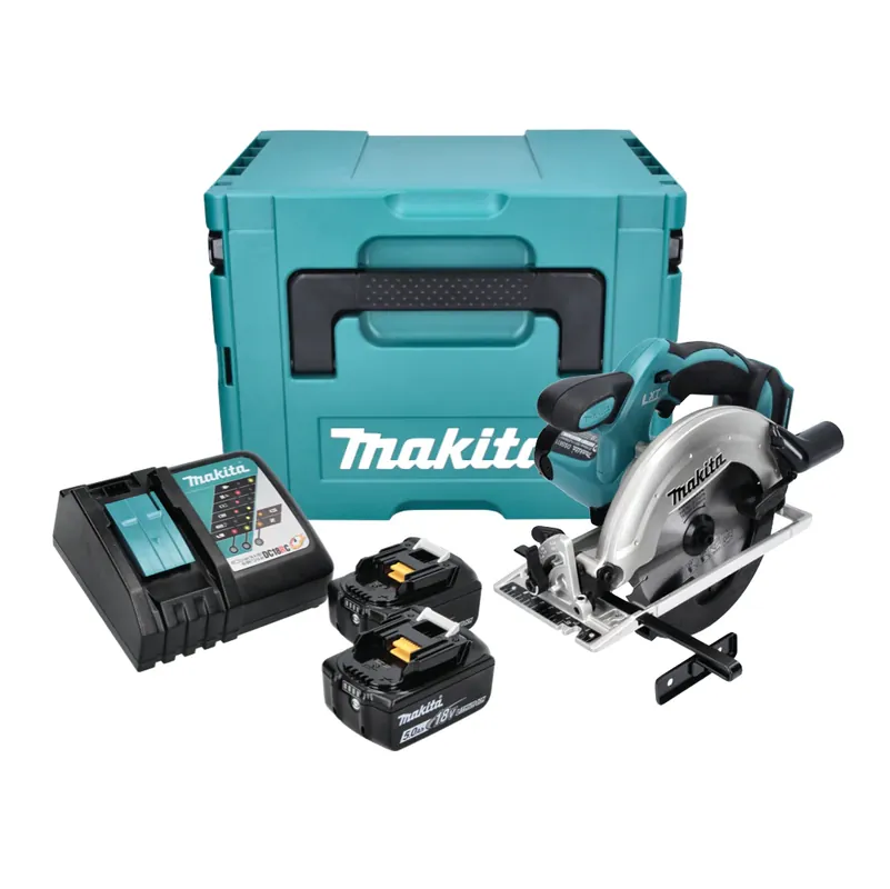 Abverkauf Makita DSS 611 RTJ Akku Handkreissäge 18 V 165 mm + 2x Akku 5,0 Ah + Ladegerät + Makpac