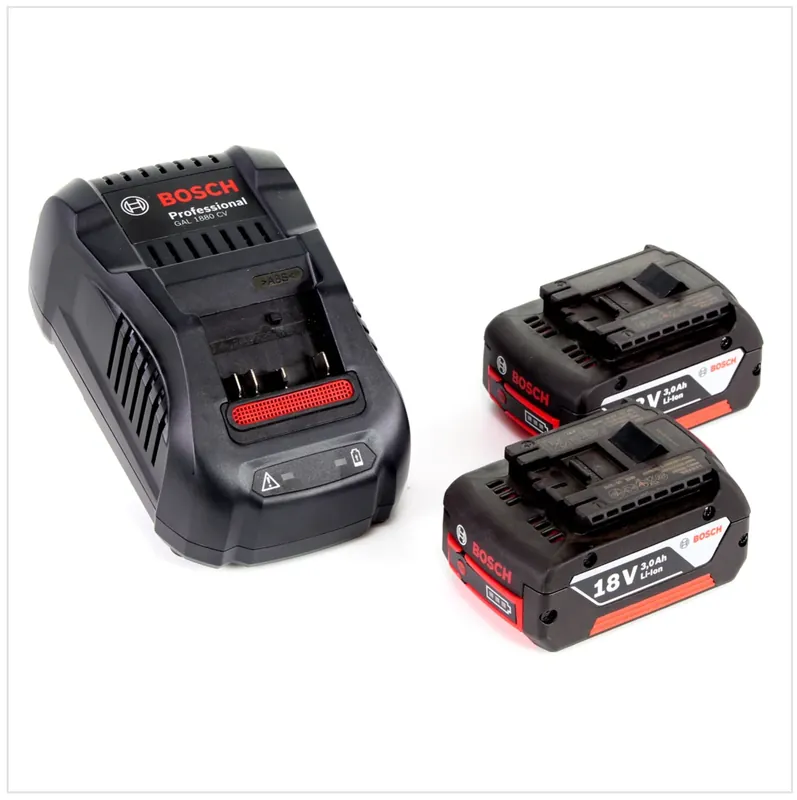 Bosch Starter-Set 18 V mit 2x GBA 18 V 3,0 Ah Li-Ion Akku + GAL 1880 Schnell Ladegerät Preis Gesenkt