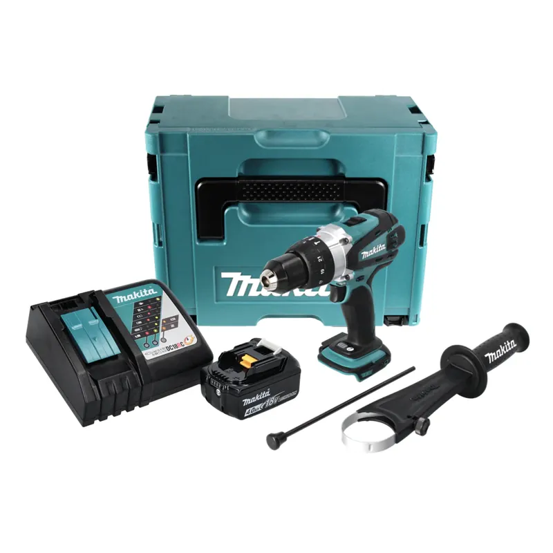 Makita DHP 458 RM1J Akku Schlagbohrschrauber 18 V 91 Nm + 1x Akku 4,0 Ah + Ladegerät + Makpac Neue Kollektion