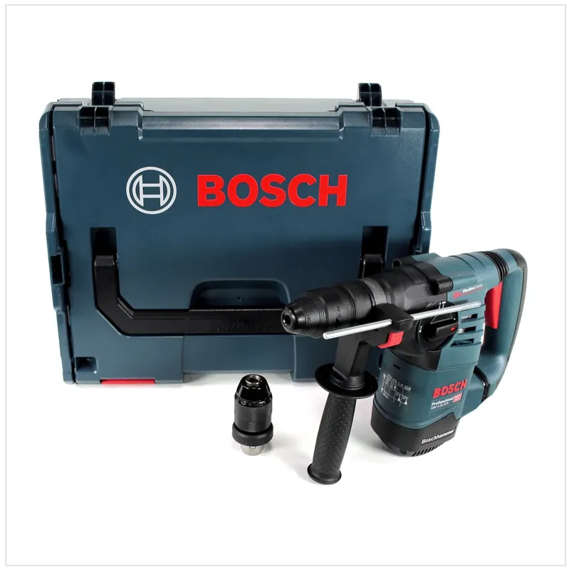 Aktuell Bosch GBH 3-28 DFR Professional Bohrhammer mit Wechselfutter in L-Boxx mit 3 tlg. SDS Plus Meißel Set