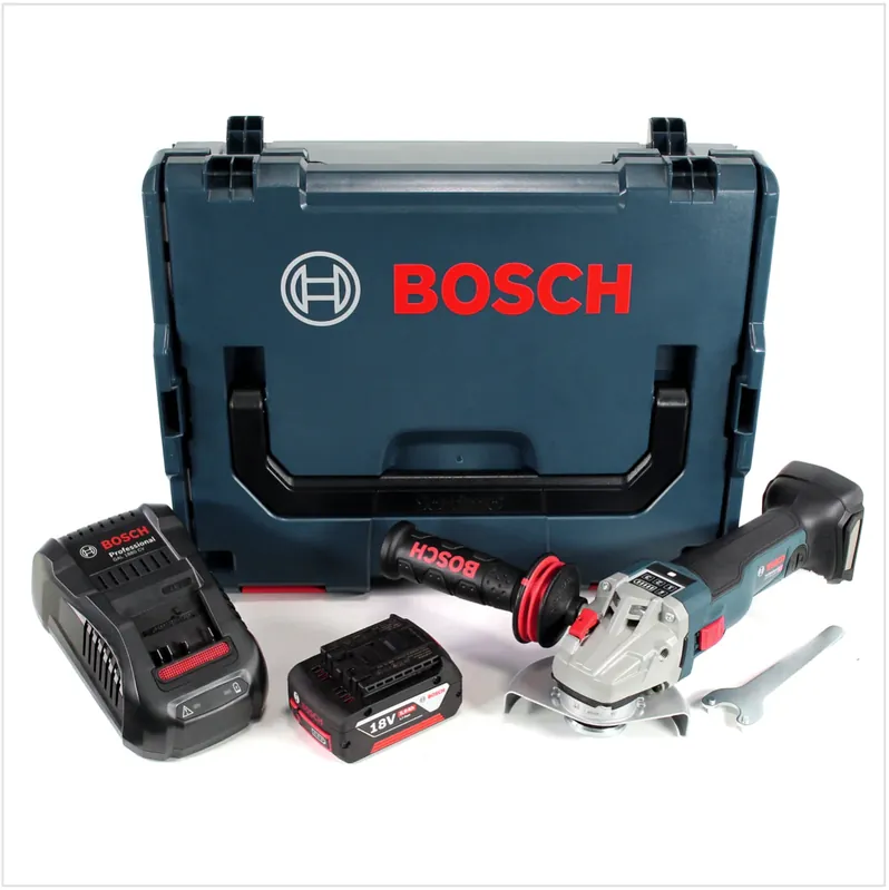 Bosch GWS 18 V 115 SC Akku Winkelschleifer in L-Boxx + GCY 30-4 Connectivity Modul + 1x GBA 18 V 5,0 Ah Akku + 1x GAL 1880 CV Ladegerät Aktuell