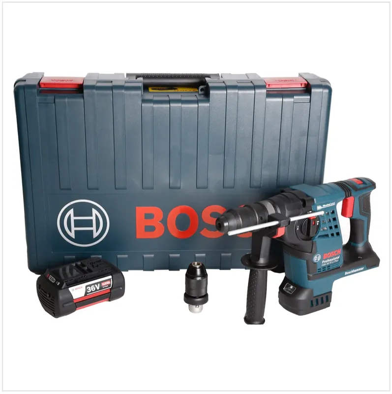 Schneller Versand Bosch GBH 36 VF-LI Plus Akku Bohrhammer 36V SDS Plus im Handwerkerkoffer mit Wechselbohrfutter und 1x GBA 4,0 Ah Akku