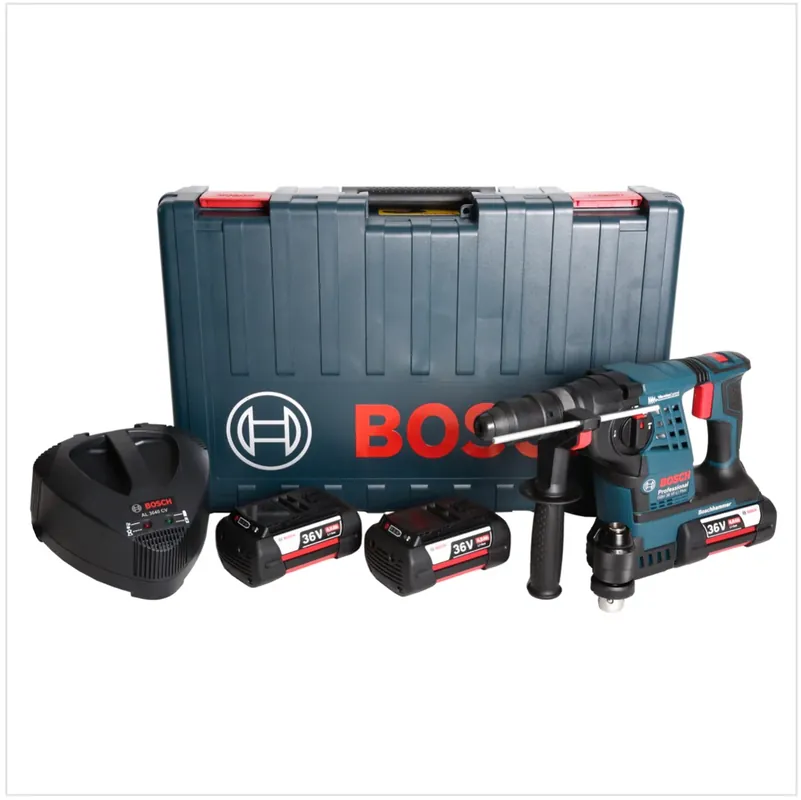 Günstig Bosch GBH 36 VF-LI Plus Akku Bohrhammer 36V SDS Plus + Wechselbohrfutter + Handwerkerkoffer + 3x GBA 4,0 Ah Akku und Ladegerät