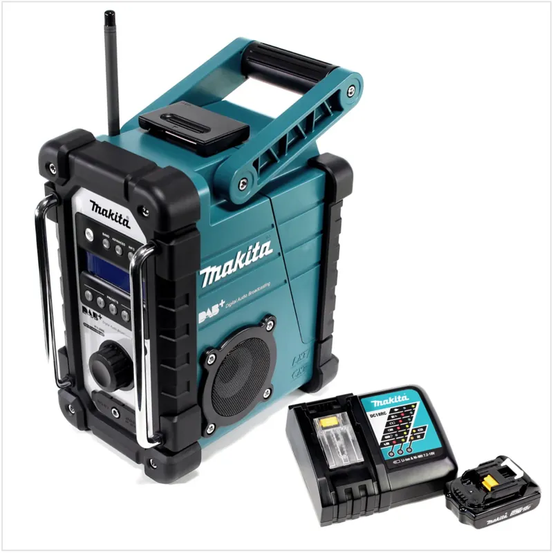 Expressversand Makita DMR 110 RA1 Digital Baustellen Radio 7,2 - 18 V DAB+ + 1x Akku 2,0 Ah + Ladegerät