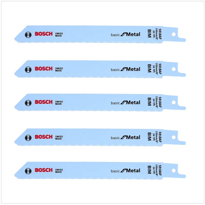 Expressversand Bosch 5x Säbelsägeblätter S 918 AF 150 mm Basic for Metal ( 2608651780 )