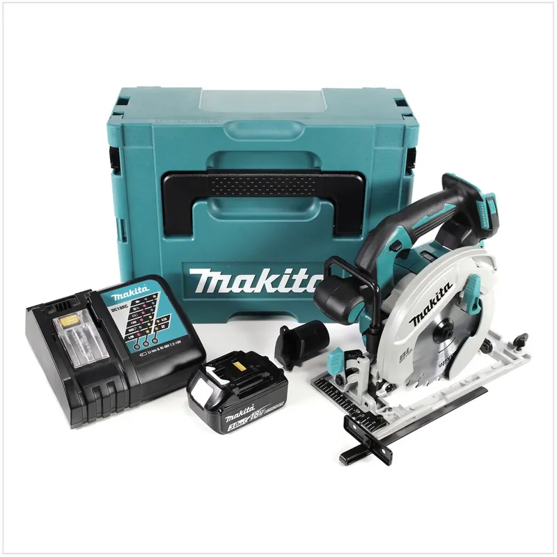 Makita DHS 680 RF1J Akku Handkreissäge 18 V 165 mm Brushless + 1x Akku 3,0 Ah + Ladegerät + Makpac Top-Seller