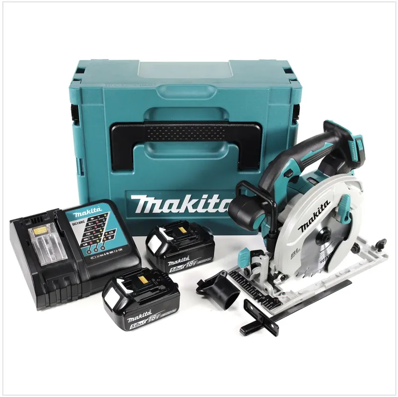 Makita DHS 680 RTJ Akku Handkreissäge 18 V 165 mm Brushless + 2x Akku 5,0 Ah + Ladegerät + Makpac Kracherpreis