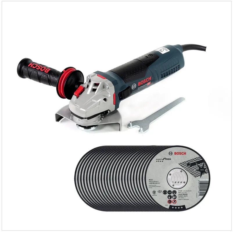Bosch GWS 17-125 CI 1700 W Professional Winkelschleifer 125 mm + 25 x AS 60 T INOX BF Trennscheibe Sonderaktion