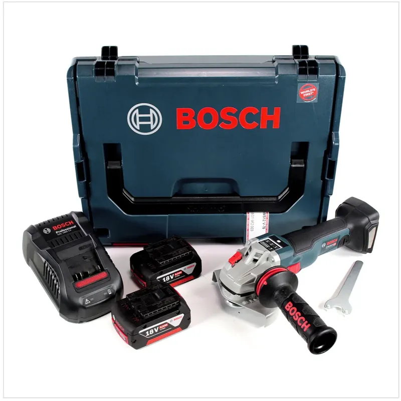 Bosch GWS 18 V-125 SC Professional Akku Winkelschleifer 125 mm brushless in L-Boxx mit 2x GBA 6,0 Ah Akku und GAL 1880 CV Ladegerät Nur Für Kurze Zeit