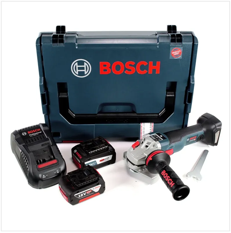 Bosch GWS 18 V-125 SC Professional Akku Winkelschleifer 125mm brushless in L-Boxx mit 2x GBA 6,0 / 6,3 Ah EneRacer Akku und GAL 1880 CV Ladegerät Preis Gesenkt