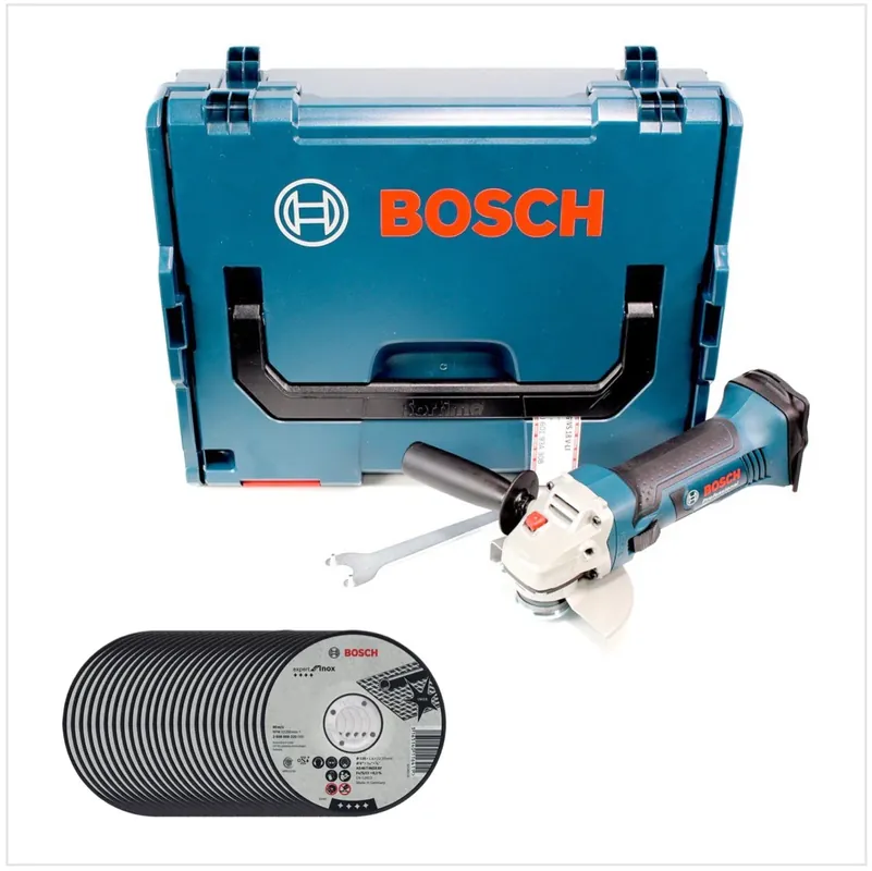 Top-Preis Bosch GWS 18-125 V-LI Akku Winkelschleifer 18V 125mm + 25x AS 60 T INOX BF Trennscheibe + L-Boxx