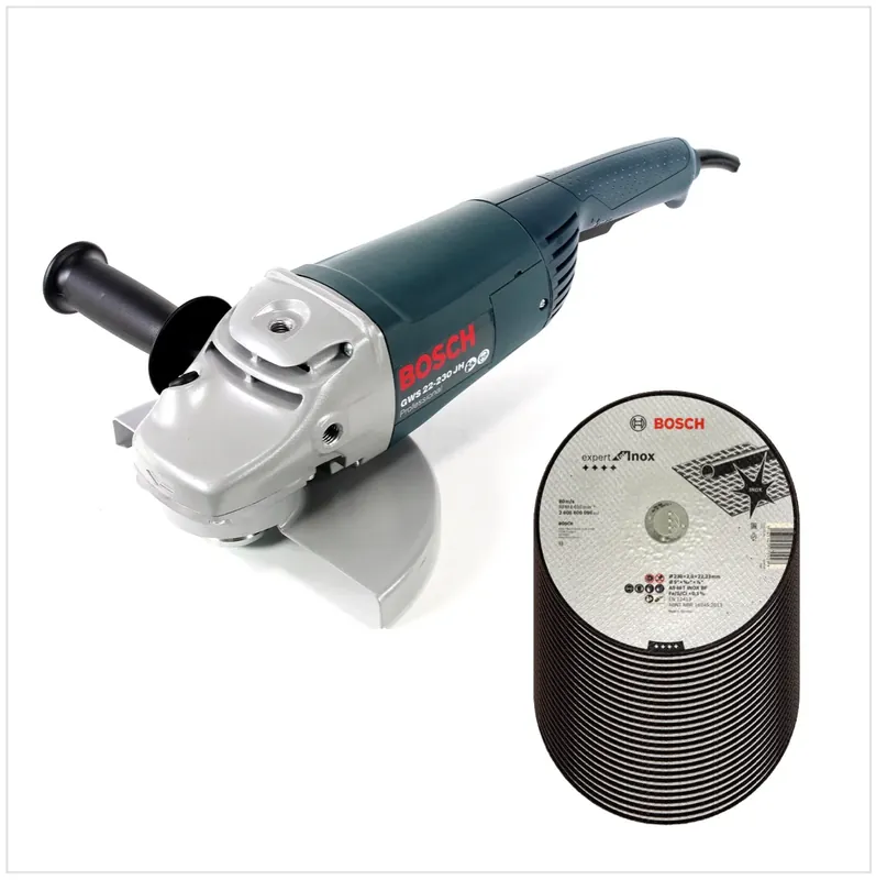 Bosch Professional GWS 22-230 JH 2200 W 230 mm Winkelschleifer + 25x Bosch AS 46 T INOX BF Trennscheibe Bestseller