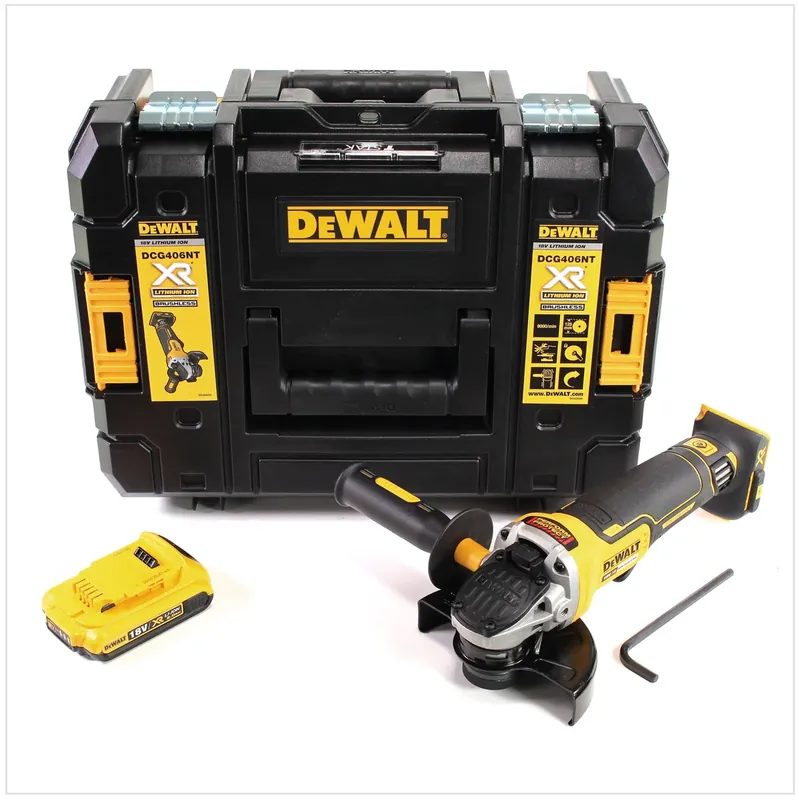 DeWalt DCG 406 NT Akku Winkelschleifer 18V 125mm Brushless + 1x Akku 2,0Ah + TSTAK - ohne Ladegerät Wochenendangebot