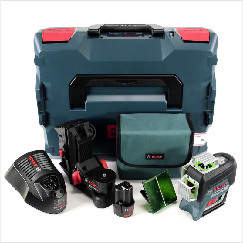 Ausverkauf Bosch Professional GLL 3-80 CG Linienlaser in L-Boxx + 1x GBA 12 V 2,0 Ah Akku + 1x GAL 1230 CV Ladegerät + Zubehör ( 0601063T00 )