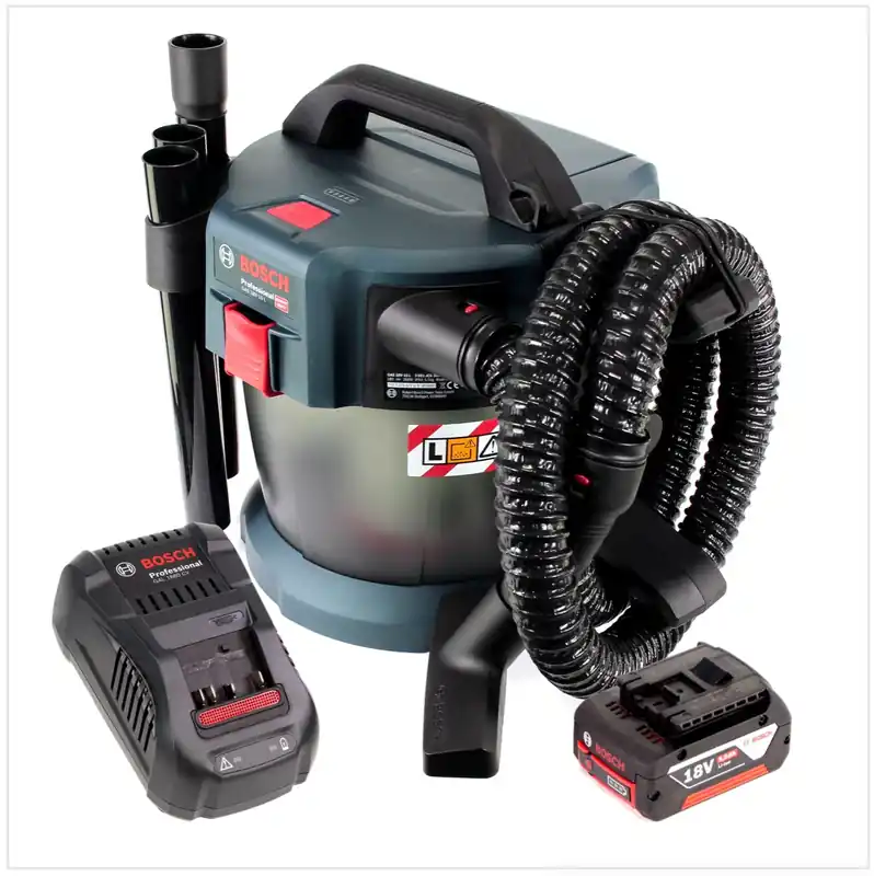 Preiswert Bosch GAS 18V-10 L Professional Li-Ion Akku Staubsauger Nass- und Trockensauger + 1x GBA 5,0 Ah Akku + GAL 1880 CV Ladegerät