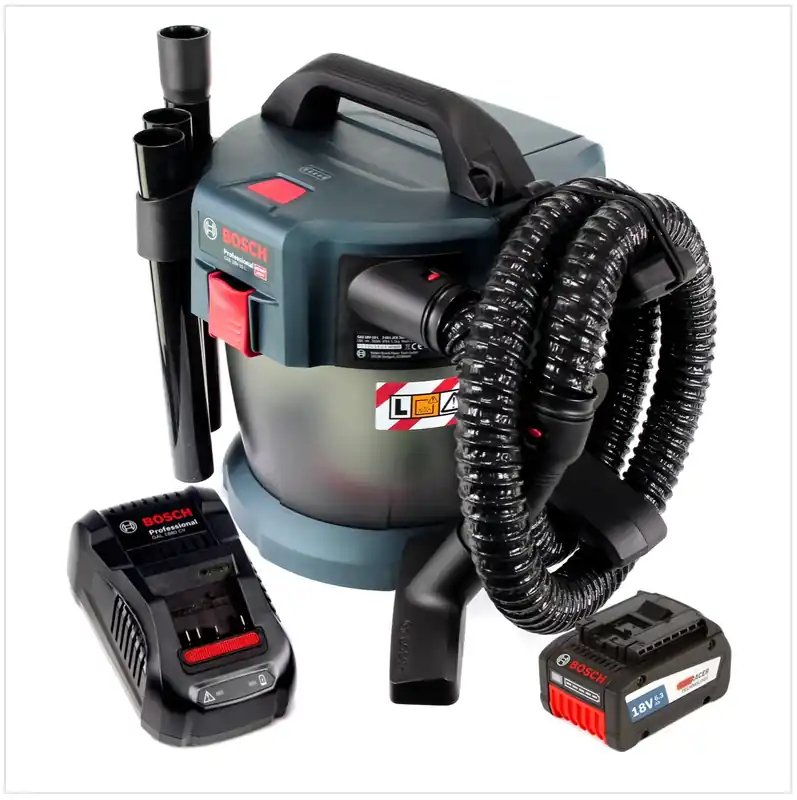 Bosch GAS 18V-10 L Professional Li-Ion Akku Staubsauger Nass- und Trockensauger + 1x GBA 6,3 Ah EneRacer Akku + GAL 1880 CV Ladegerät Sonderaktion