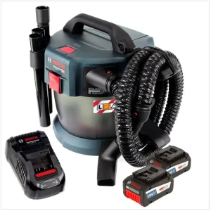 Bosch GAS 18V-10 L Professional Li-Ion Akku Staubsauger Nass- und Trockensauger + 2x GBA 6,3 Ah EneRacer Akku + GAL 1880 CV Ladegerät Top-Preis