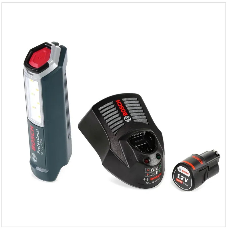 Bosch Professional GLI 12V-300 Akku Lampe + 1x GBA 12V 2,0 Ah Akku + GAL 1230 Ladegerät Knallerangebot
