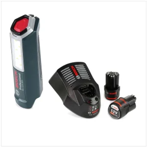 Bosch Professional GLI 12V-300 Akku Lampe + 2x GBA 12V 2,5 Ah Akku + GAL 1230 Ladegerät Abverkauf