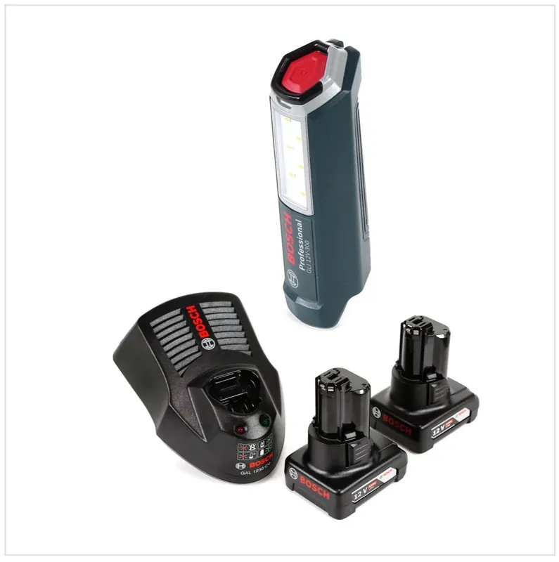 Bestpreis Bosch Professional GLI 12V-300 Akku Lampe + 2x GBA 12V 4,0 Ah Akku + GAL 1230 Ladegerät