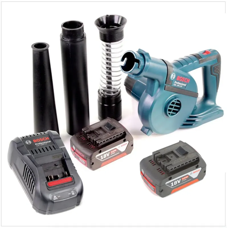 Kracherpreis Bosch GBL 18 V-120 Akku Gebläse Laubbläser mit 2x Bosch GBA 18V 5,0 Ah Akku + GAL 1880 CV Ladegerät