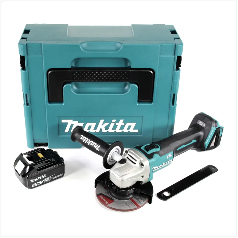 Makita DGA 504 T1J Akku Winkelschleifer 18V 125mm Brushless + 1x Akku 5,0Ah + Makpac - ohne Ladegerät Kracherpreis