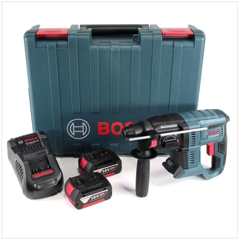 Garantierte Lieferung Bosch GBH 18V-20 Akku Bohrhammer 18V ( 0611911003 ) 1,7J SDS-Plus im Transportkoffer + 2x 5,0 Ah Akku + Ladegerät