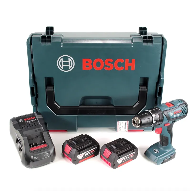 Bosch GSB 18-2-Li Plus Professional 18 V Akku Schlagbohrschrauber in L-Boxx mit 2x GBA 5,0 Ah Akku + Ladegerät Garantierte Lieferung