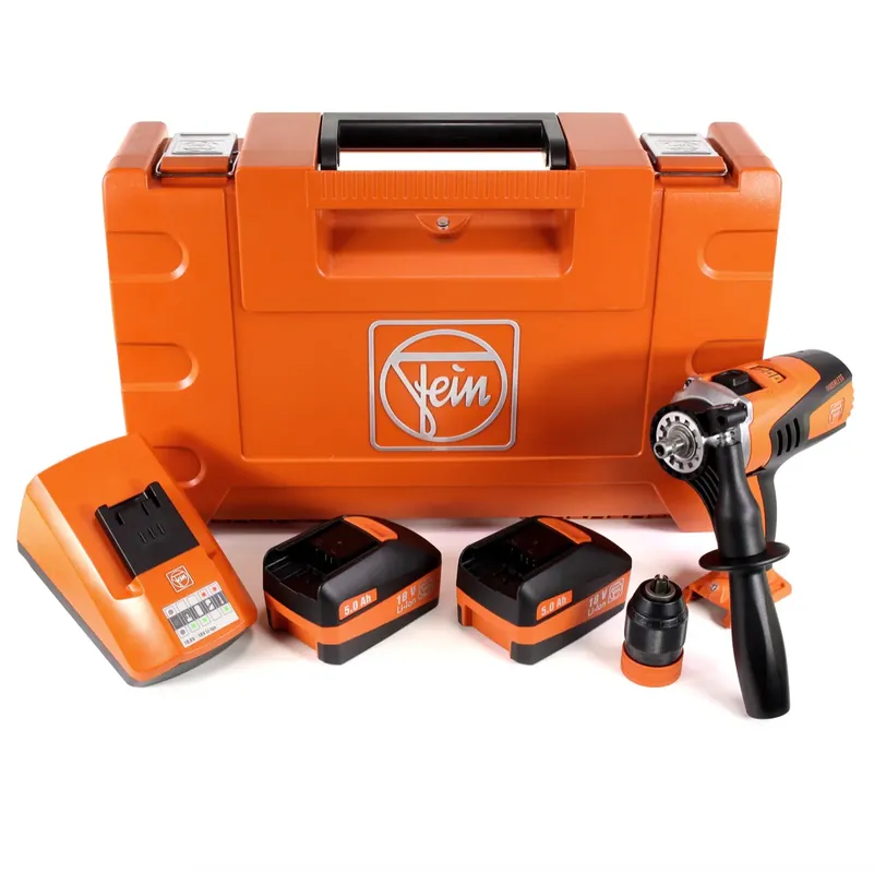 FEIN ASCM 18 QM 4-Gang Brushless Li-Ion Akku Bohr Schrauber im Koffer + 2x 5,0 Ah Akku + ALG 50 ( 71161161000 ) Direkt Vom Hersteller